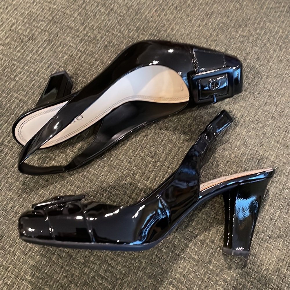 Franco Sarto Black Patent Leather Slingback Pumps (sz 7 1/2) - Picture 2 of 6